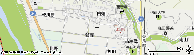 京都府木津川市山城町北河原周辺の地図
