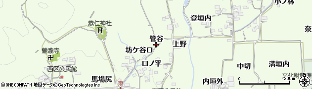 京都府木津川市加茂町例幣管谷周辺の地図