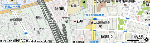 愛知県豊橋市花田町（石塚）周辺の地図