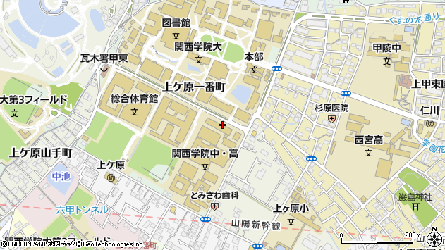 〒662-0891 兵庫県西宮市上ケ原一番町の地図