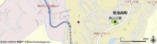 兵庫県芦屋市奥池南町10周辺の地図