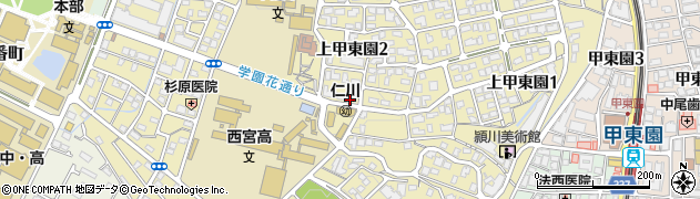 兵庫県西宮市上甲東園周辺の地図