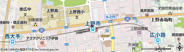 伊賀市営白鳳門駐車場周辺の地図