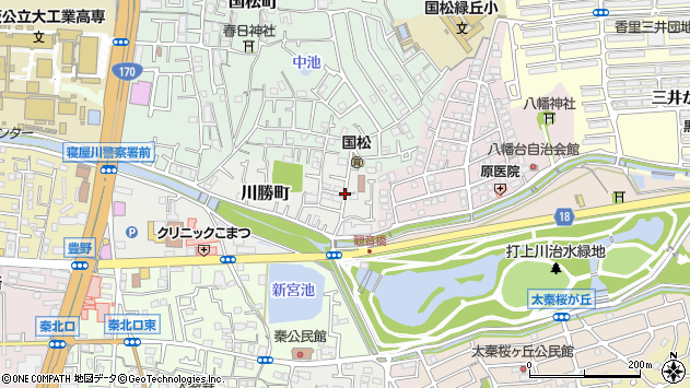 〒572-0015 大阪府寝屋川市川勝町の地図