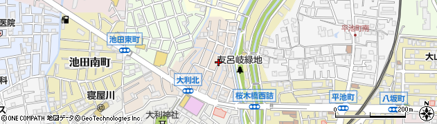 大阪府寝屋川市北大利町周辺の地図