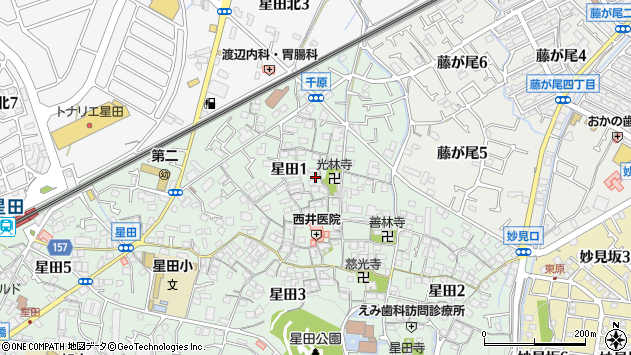 〒576-0016 大阪府交野市星田（丁目）の地図