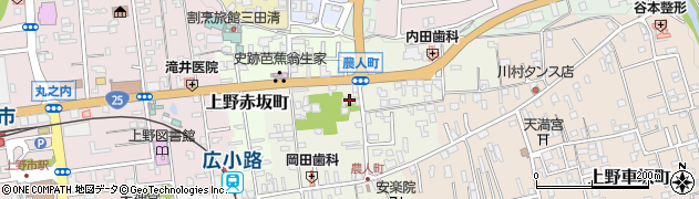 三重県伊賀市上野農人町356周辺の地図