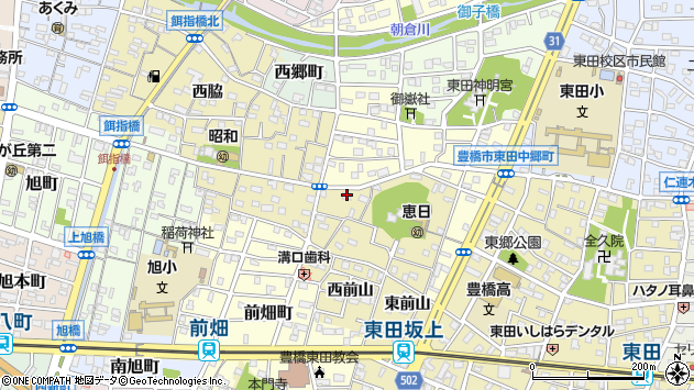 〒440-0062 愛知県豊橋市東田町西脇の地図