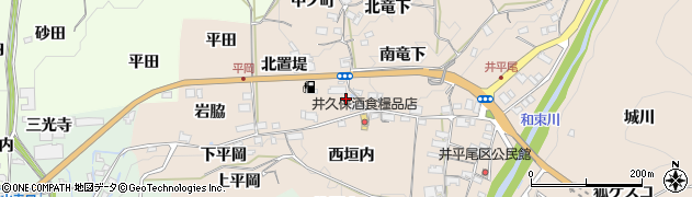 京都府木津川市加茂町井平尾（南置堤）周辺の地図