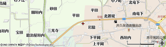 京都府木津川市加茂町例幣（平田）周辺の地図