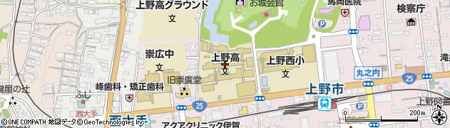 上野高校職員室全日制周辺の地図