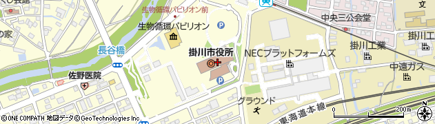 静岡県掛川市周辺の地図