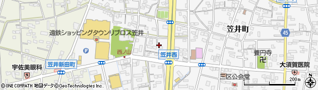 静岡県浜松市中央区笠井町周辺の地図