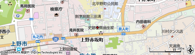 三重県伊賀市上野赤坂町周辺の地図