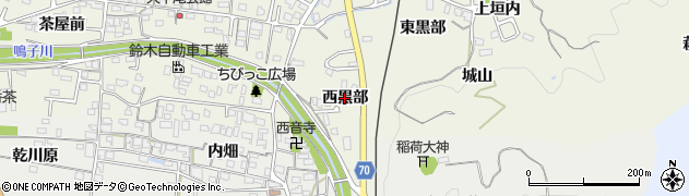 京都府木津川市山城町平尾（西黒部）周辺の地図