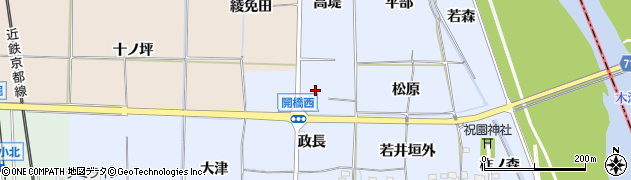 京都府精華町（相楽郡）祝園（犬ケ辻）周辺の地図