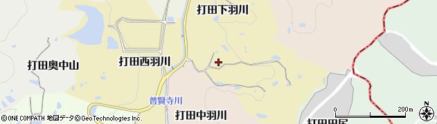 京都府京田辺市打田下羽川周辺の地図