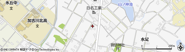 兵庫県加古川市野口町水足1382周辺の地図