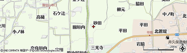 京都府木津川市加茂町例幣（砂田）周辺の地図