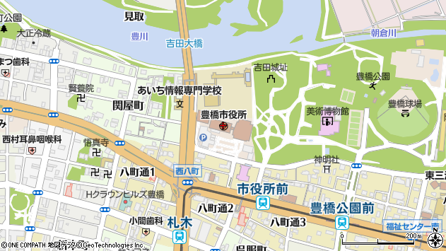 〒441-0000 愛知県豊橋市（以下に掲載がない場合）の地図