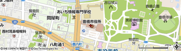 豊橋市役所市議会　議員控室紘基会周辺の地図