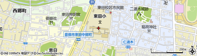 豊橋市役所　東田校区市民館周辺の地図