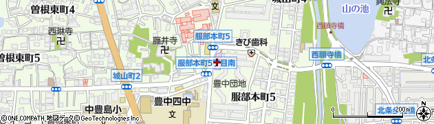 豊中市立服部図書館周辺の地図