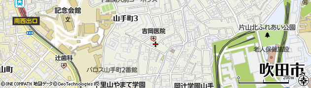 大阪府吹田市山手町周辺の地図