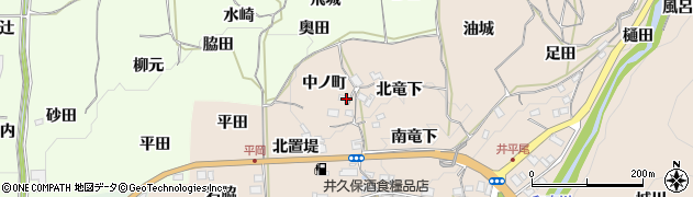 京都府木津川市加茂町井平尾中ノ町周辺の地図