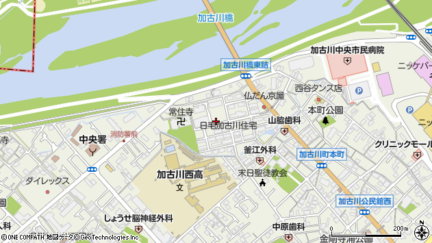 〒675-0037 兵庫県加古川市加古川町本町の地図