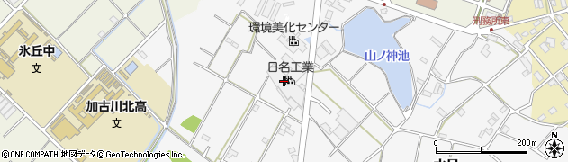 兵庫県加古川市野口町水足1444周辺の地図