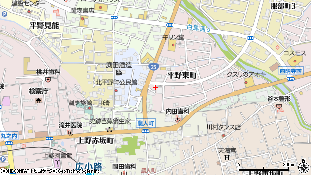 〒518-0810 三重県伊賀市平野東町の地図