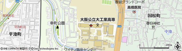大阪公立大学　工業高等専門学校図書館周辺の地図