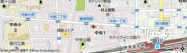 掛川郵便局配達周辺の地図