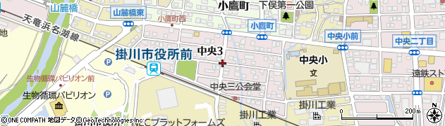静岡県掛川市中央周辺の地図