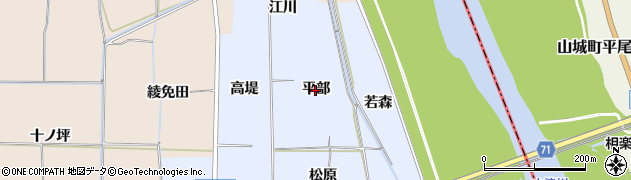 京都府精華町（相楽郡）祝園（平部）周辺の地図