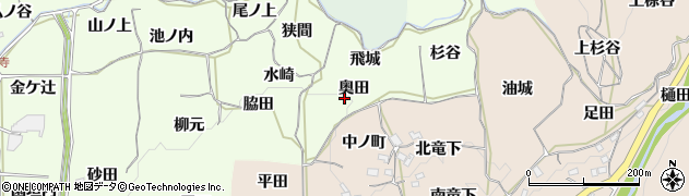 京都府木津川市加茂町例幣奥田周辺の地図