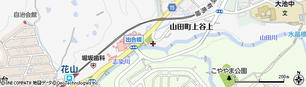 兵庫県神戸市北区山田町上谷上（下野）周辺の地図