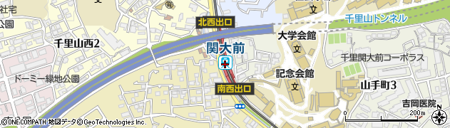関大前駅周辺の地図
