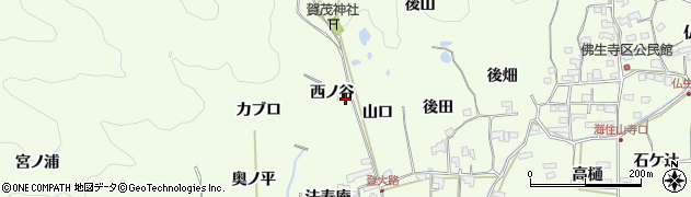 京都府木津川市加茂町例幣西ノ谷周辺の地図