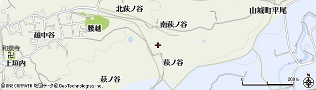 京都府木津川市山城町平尾（萩ノ谷）周辺の地図