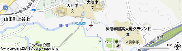 兵庫県神戸市北区山田町上谷上黒岩周辺の地図