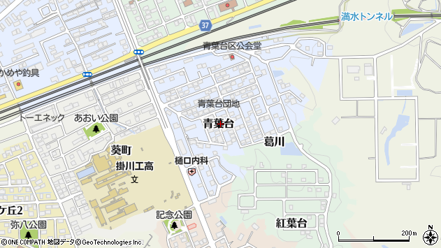 〒436-0019 静岡県掛川市青葉台の地図