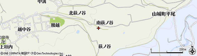京都府木津川市山城町平尾（南萩ノ谷）周辺の地図