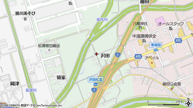 〒436-0039 静岡県掛川市沢田の地図