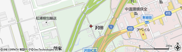 静岡県掛川市沢田周辺の地図