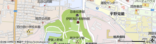 伊賀流忍者博物館周辺の地図