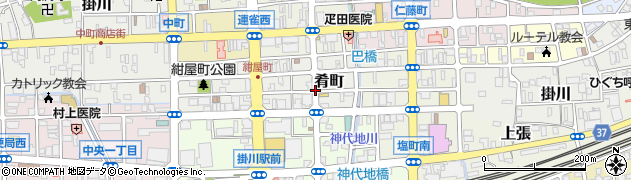 静岡県掛川市肴町周辺の地図