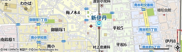 兵庫県伊丹市梅ノ木2丁目周辺の地図