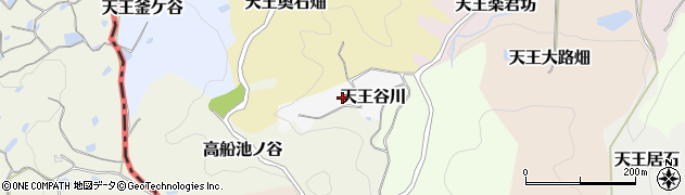 京都府京田辺市天王谷川周辺の地図